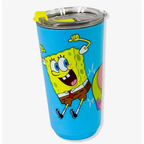 COPO COM TAMPA BOB ESPONJA