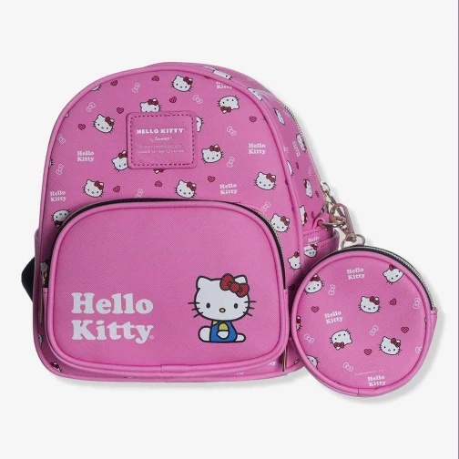 MOCHILA MINI HELLO KITTY COM BOLSINHA