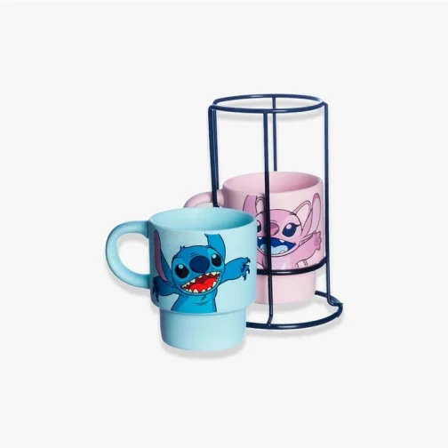 KIT CANECAS EMPILHÁVEIS STITCH NAMORADOS - DISNEY 