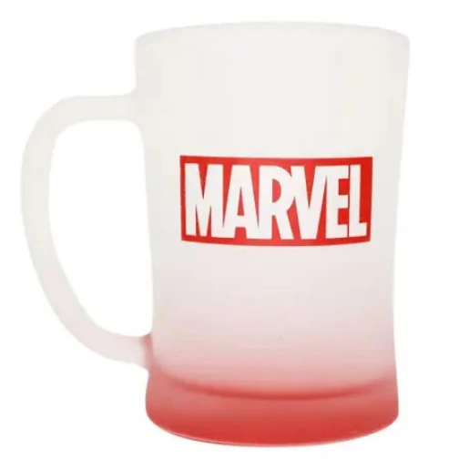 CANECA VIDRO FOSCO CHOPP MARVEL 