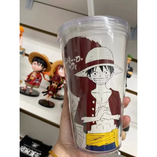 COPO COM CANUDO LUFFY - ONE PIECE 