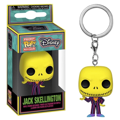 CHAVEIRO FUNKO POCKET POP KEYCHAIN DISNEY THE NIGHTMARE BEFORE CHRISTMAS BLACKLIGHT - JACK SKELLINGTON 