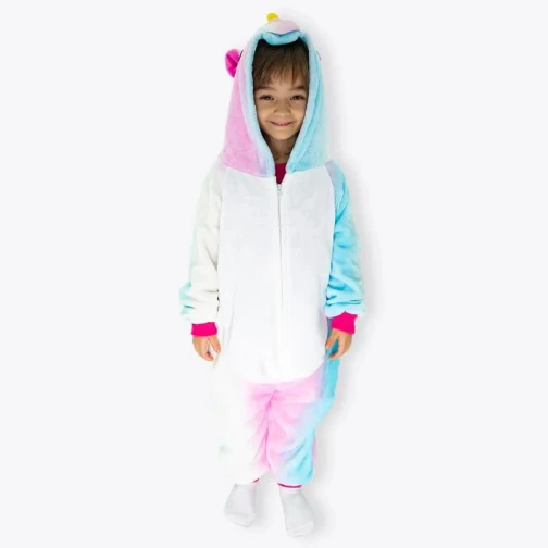 MACACÃO KIGURUMI INFANTIL DE 3 A 4 ANOS UNICÓRNIO COLORIDO