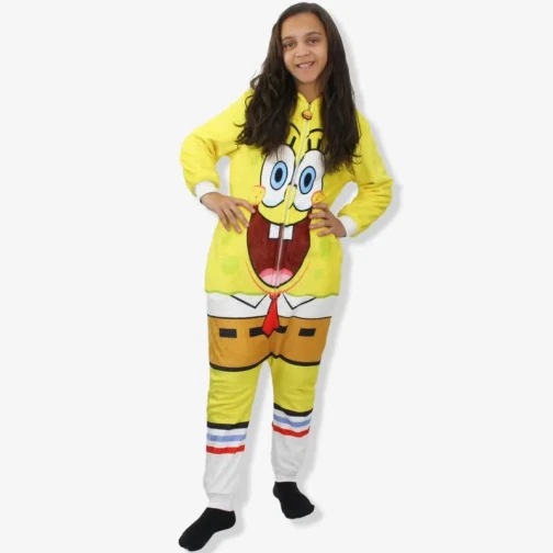 MACACÃO KIGURUMI INFANTIL DE 9 A 10 ANOS BOB ESPONJA 