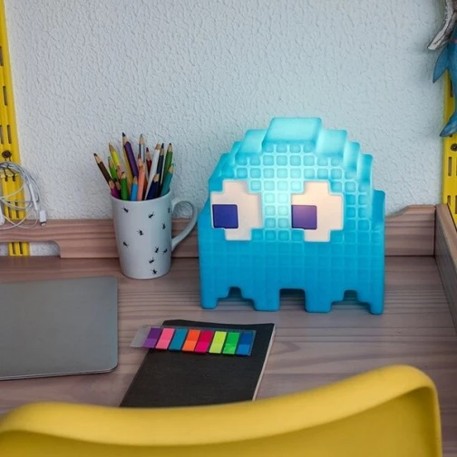 LUMINARIA FANTASMINHA AZUL PAC-MAN 