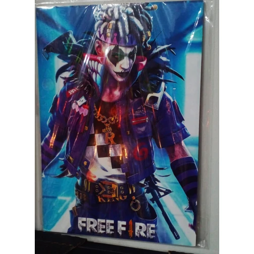 PLACA DECORATIVA FREE FIRE PALHAÇO 