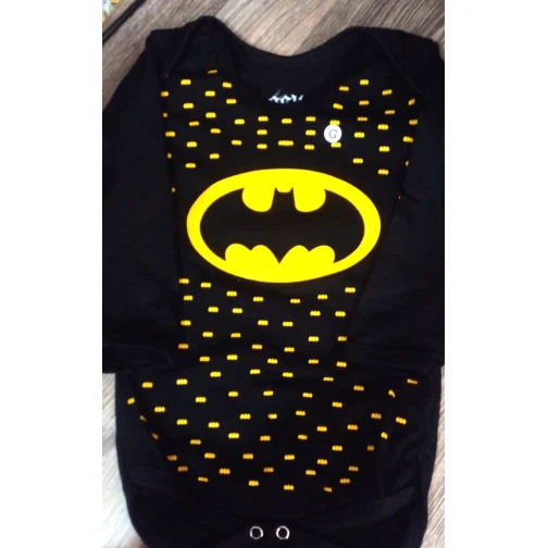 BODY BEBÊ MANGA LONGA ESTAMPA BATMAN 