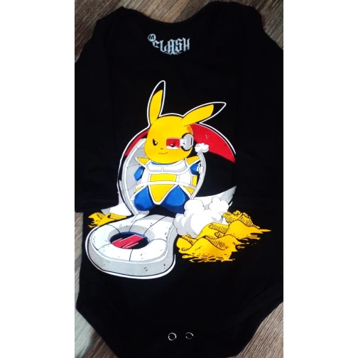 BODY BEBÊ MANGA LONGA ESTAMPA PIKACHU 